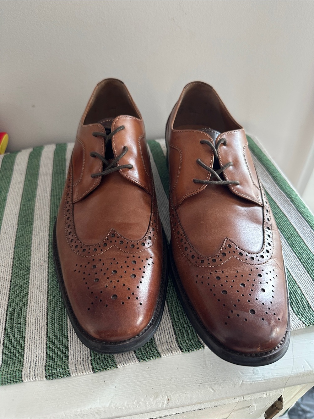 Aldo Tan Brown Brogue Lace-Up Oxfords